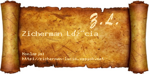 Zicherman Lúcia névjegykártya